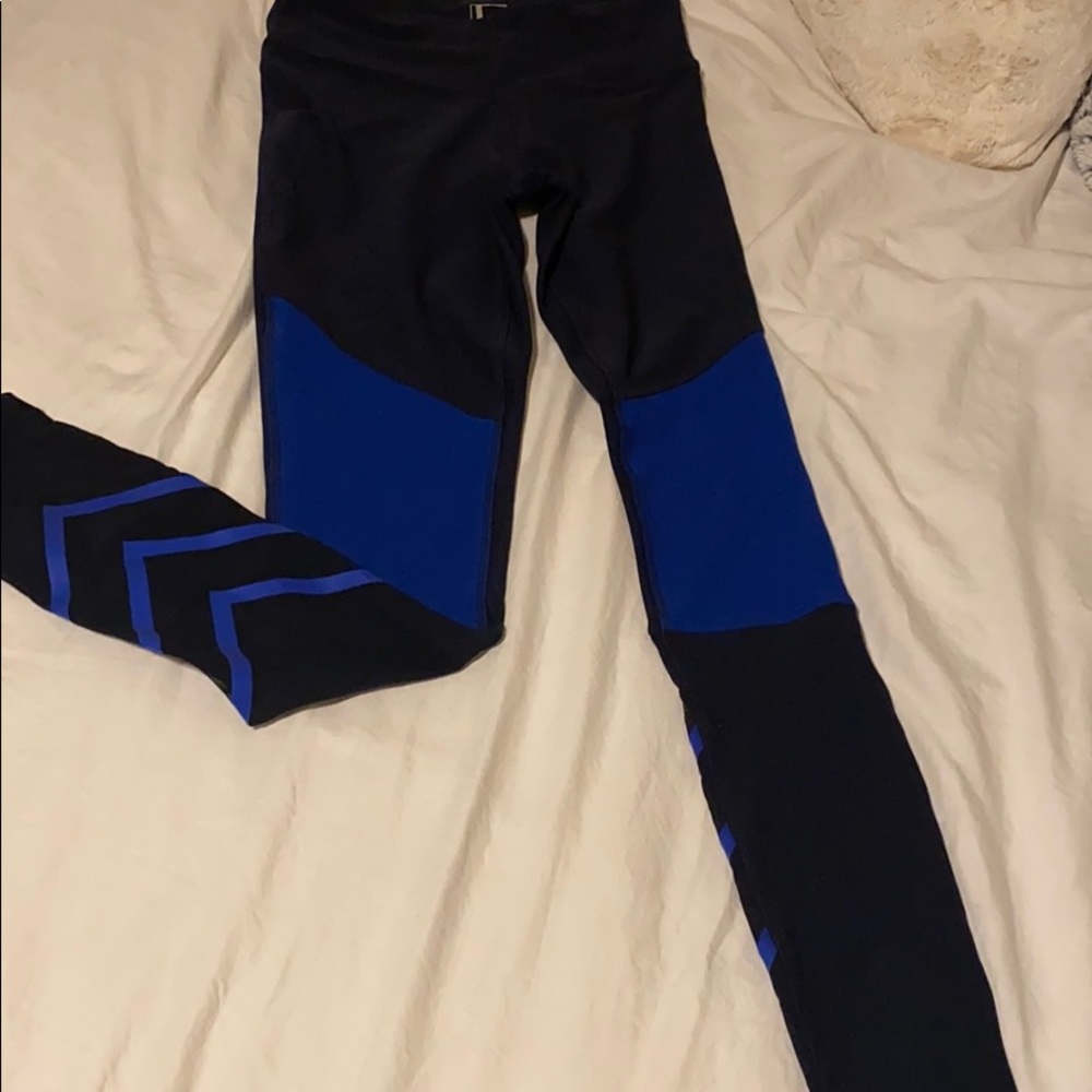 Black and royal blue leggings